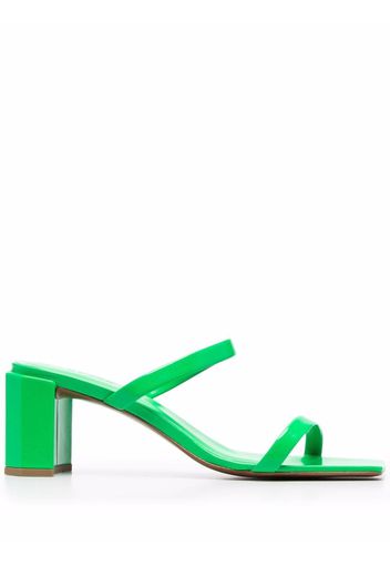 BY FAR Tanya double-strap square-toe sandals - Verde