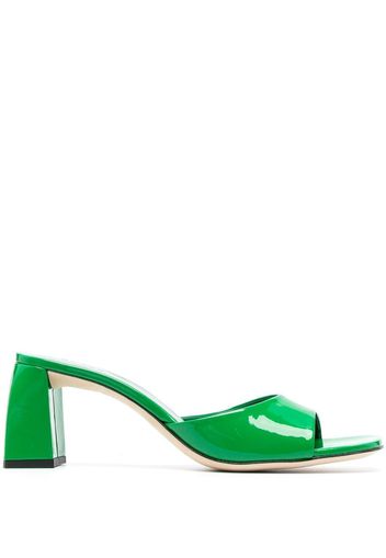 BY FAR Romy 55 patent leather mules - Verde