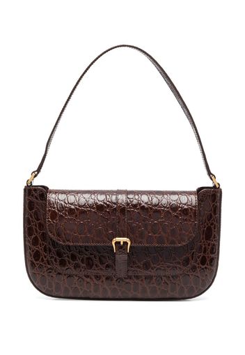 BY FAR Miranda embossed leather shoulder bag - Marrone