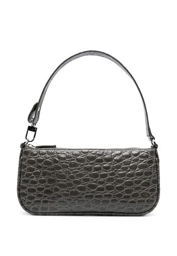 BY FAR Rachel crocodile-embossed shoulder bag - Verde