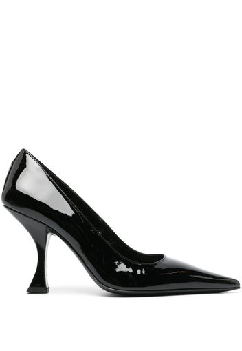 BY FAR pointed 95mm patent-leather pumps - Nero