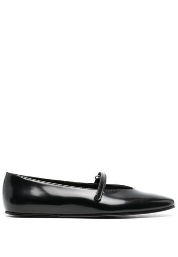 BY FAR Molly flat leather ballerina shoes - Nero
