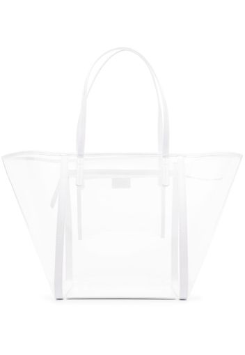 BY FAR contrasting-trim tote bag - Bianco