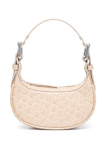 BY FAR mini Soho crocodile-embossed shoulder bag - Toni neutri