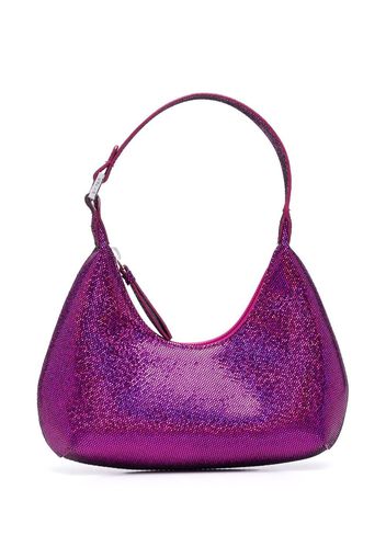 BY FAR glitter-detail shoulder bag - Rosa