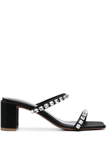 BY FAR Tanya crystal-embellished 70mm mules - Nero