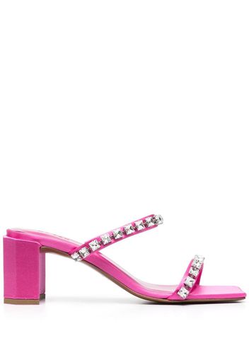 BY FAR Tanya crystal-embellished 70mm mules - Rosa