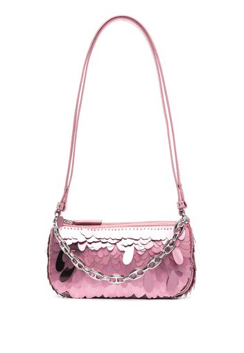 BY FAR chain-link detail shoulder bag - Rosa