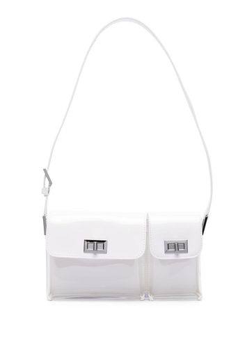 BY FAR Billy patent-finish shoulder bag - Bianco