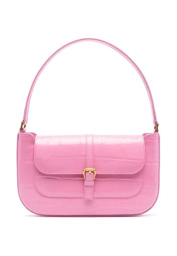 BY FAR Miranda crocodile-embossed shoulder bag - Rosa