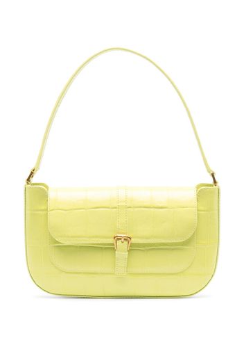 BY FAR Miranda crocodile-embossed shoulder bag - Verde