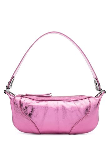 BY FAR Amira metallic shoulder bag - Rosa