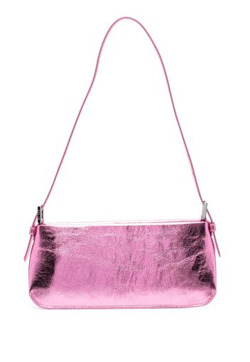 BY FAR Dulce Lipstick metallic shoulder bag - Rosa