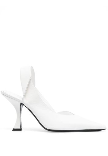 BY FAR Yasha 80mm leather pumps - Bianco