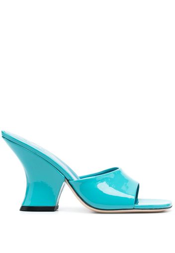 BY FAR Tais 85mm patent-leather mules - Blu