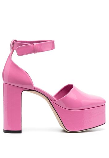 BY FAR Barb 120mm platform pumps - Rosa