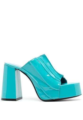 BY FAR Brad 120mm platform mules - Verde