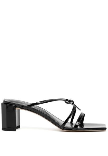 BY FAR front-tie 65mm sandals - Nero