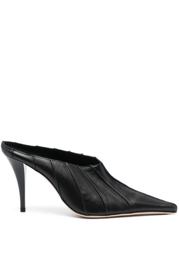 BY FAR Trish 100mm leather mules - Nero