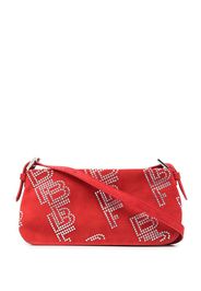 BY FAR Dulce crystal-embellished shoulder bag - Rosso