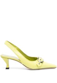 BY FAR Evita 65mm slingback leather pumps - Verde