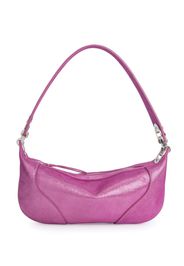 BY FAR Mini Amira metallic-effect shoulder bag - Rosa