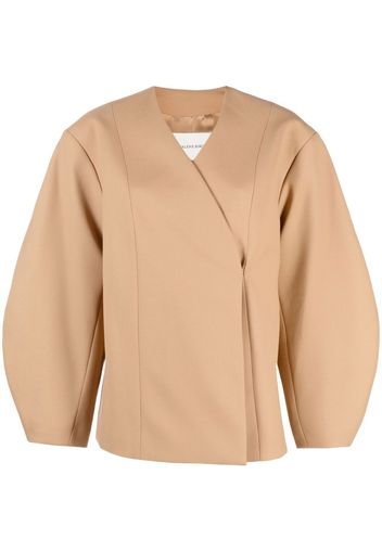 By Malene Birger puff-sleeve V-neck jacket - Toni neutri