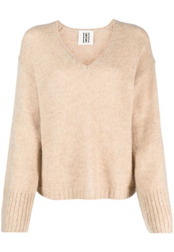 By Malene Birger brushed-effect V-neck jumper - Toni neutri