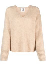 By Malene Birger brushed-effect V-neck jumper - Toni neutri