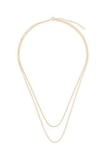 14K yellow gold double chain necklace