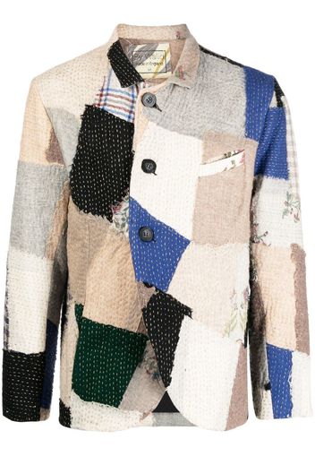 By Walid patchwork wool jacket - Multicolore