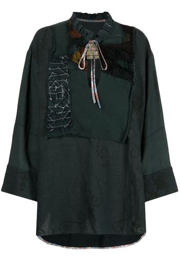 By Walid long-sleeve cotton tunic - Verde