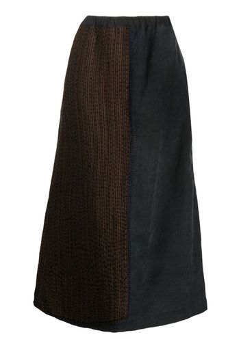 By Walid linen-blend long skirt - Grigio