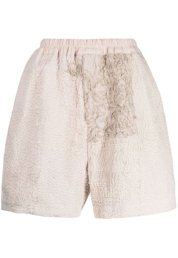 By Walid embroidered-patchwork bermuda shorts - Toni neutri