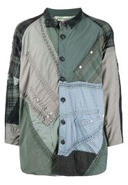 By Walid Camicia con design patchwork - Verde