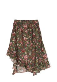 By Walid floral-print high-low hem skirt - Verde