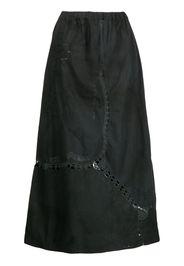 By Walid embroidered-detail cotton long skirt - Nero