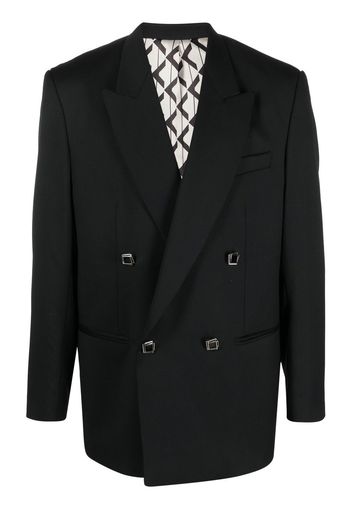 C Diem double breasted wool blazer - Nero