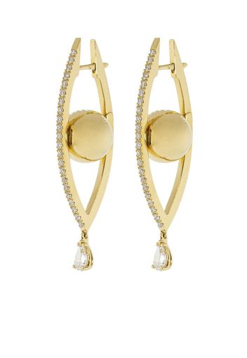 18kt yellow gold Reflections medium diamond hoop earrings