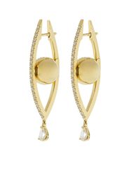 18kt yellow gold Reflections medium diamond hoop earrings