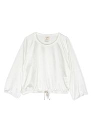 Caffe' D'orzo long-sleeve drawstring blouse - Bianco