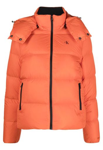 Calvin Klein Jeans logo-print down puffer jacket - Arancione