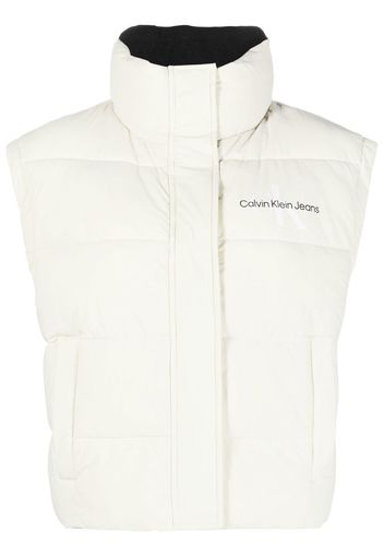 Calvin Klein Jeans Gilet imbottito crop con stampa - Toni neutri