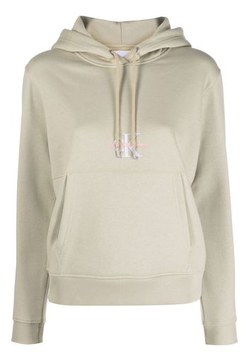 Calvin Klein Jeans chest-logo drawstring hoodie - Toni neutri