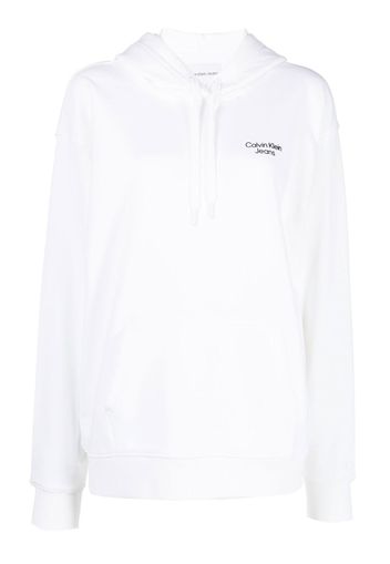 Calvin Klein Jeans logo-print hoodie - Bianco