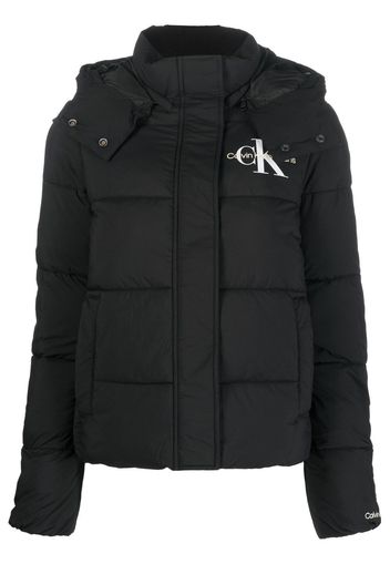 Calvin Klein Jeans logo-embroidered puffer jacket - Nero