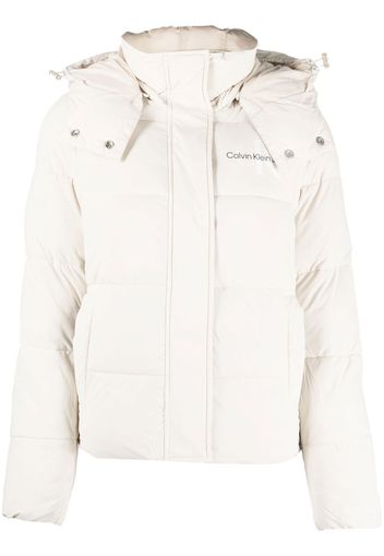 Calvin Klein Jeans logo-print padded jacket - Toni neutri