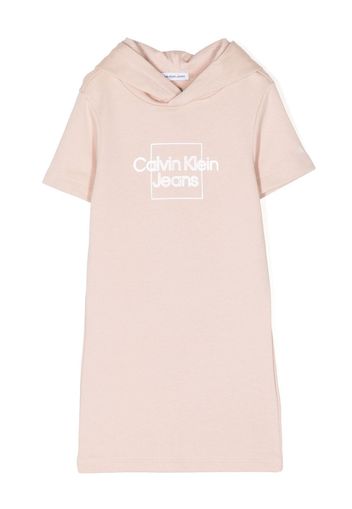 Calvin Klein Jeans Abito modello felpa con cappuccio - Rosa