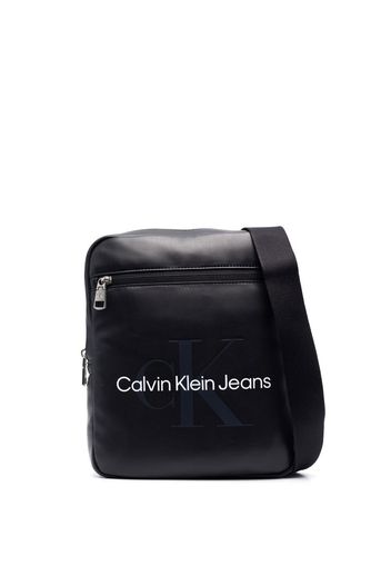 Calvin Klein Jeans logo-print leather crossbody bag - Nero