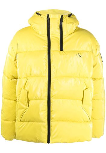 Calvin Klein Jeans padded logo-print jacket - Giallo